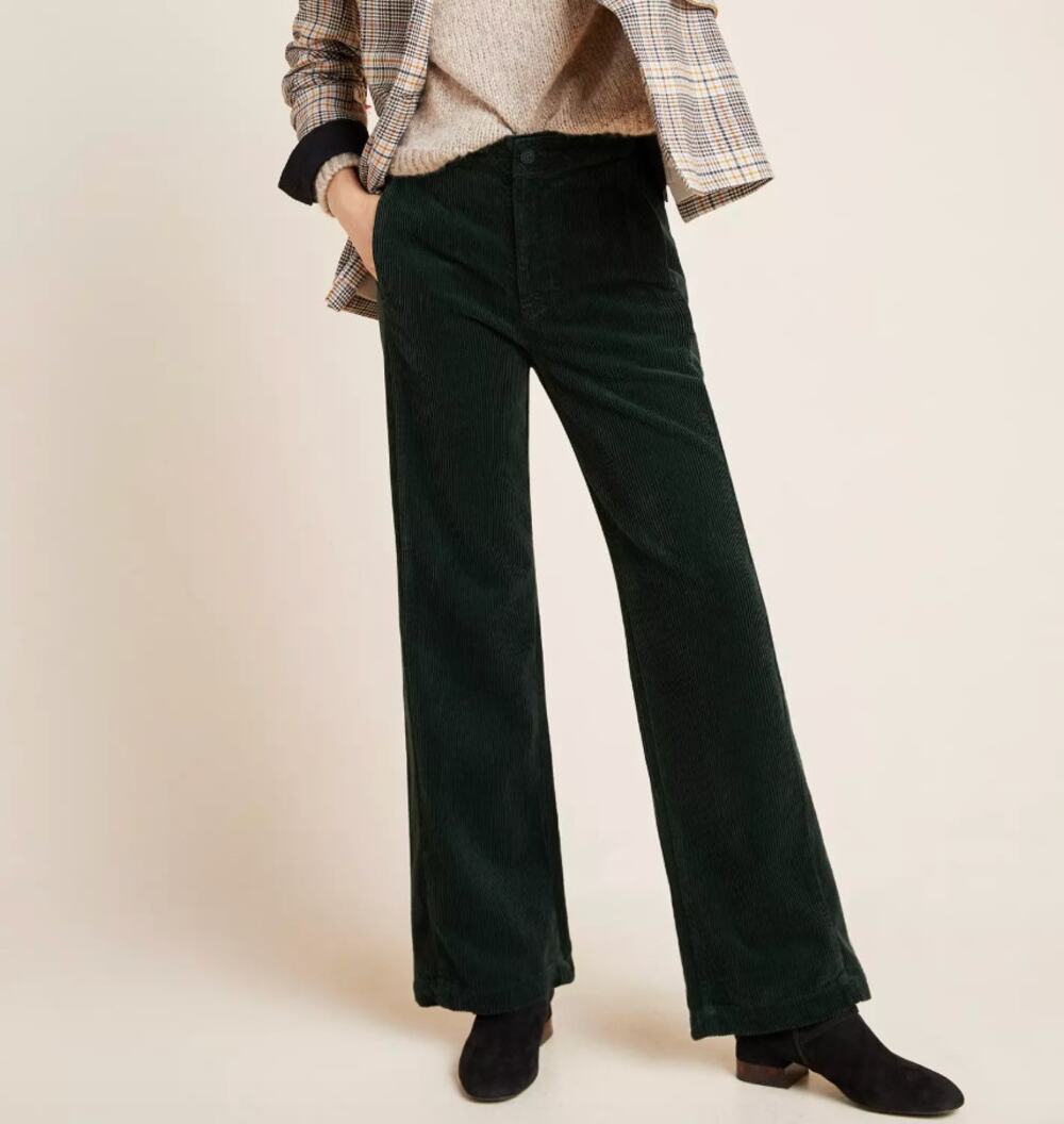 AG Adriano Goldschmied Tomas Pants Jeans Womens 26R Green Cord Mid-rise Baggy